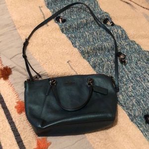 LIKE NEW BLUE METALLIC COACH BAG